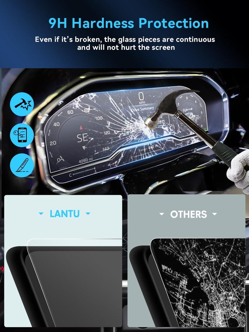 LANTU for Suburban Tahoe Yukon Dashboard Screen Protector for 2022-2024 2025 Chevy Silverado/GMC Sierra 1500&2024 2025 Silverado/Sierra 2500HD 3500HD Accessories Tempered Glass - Image 2